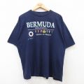 90s 半袖Tシャツ バミューダ ネイビー XL | 古着
