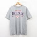 XL★古着 半袖 ビンテージ Tシャツ メンズ 00年代 00s MLB ボストンレッドソックス 大きいサイズ クルーネック グレー 霜降り メジャーリーグ ベースボール 野球 25may17 中古