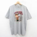 XL★古着 半袖 ビンテージ Tシャツ メンズ 00年代 00s ピーナッツ スヌーピー SNOOPY チャーリーブラウン コットン クルーネック グレー 霜降り 【spe】 25may19 中古