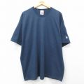 XL★古着 ウィルソン 半袖 ビンテージ Tシャツ メンズ 00年代 00s 無地 大きいサイズ クルーネック 紺 ネイビー 霜降り 25may19 中古