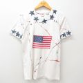 ヘインズ 80s 半袖Tシャツ 星条旗ハンドペイント ホワイト M | 古着