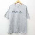 ヘインズ 00s 半袖Tシャツ 魚 グレー XL | 古着