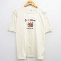 80s 半袖Tシャツ 花刺繍 ベージュ XL | 古着