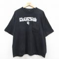 XL★古着 半袖 ビンテージ Tシャツ メンズ 00年代 00s MLB フロリダマーリンズ 胸ポケット付き 大きいサイズ クルーネック 黒 ブラック メジャーリーグ ベースボール 野球 25jun02 中古