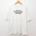 XL★古着 アディダス adidas 半袖 ビンテージ Tシャツ メンズ 90年代 90s ビッグロゴ サッカー 大きいサイズ コットン クルーネック 白 ホワイト 25jun03 中古