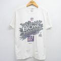 XL★古着 半袖 ビンテージ Tシャツ メンズ 00年代 00s リーボック REEBOK NFL ニューヨークジャイアンツ コットン クルーネック 白 ホワイト アメフト スーパーボウル 25jun03 中古