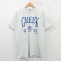 フルーツオブザルーム 90s 半袖Tシャツ GREEK グレー XL | 古着