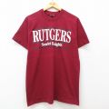 フルーツオブザルーム 90s 半袖Tシャツ RUTGERS バーガンディ L | 古着