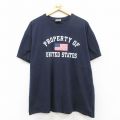 ヘインズ 00s 半袖Tシャツ 星条旗 ネイビー XL | 古着