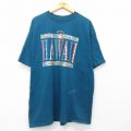XL★古着 半袖 ビンテージ Tシャツ メンズ 90年代 90s ハワイ 大きいサイズ ロング丈 コットン クルーネック USA製 青系 ブルー 25jul09 中古