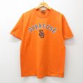 L★古着 STEVE&BARRYS 半袖 ビンテージ Tシャツ メンズ 00年代 00s シラキュース コットン クルーネック オレンジ 25jul09 中古
