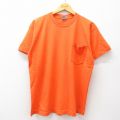 90s 半袖Tシャツ 胸ポケット オレンジ XL | 古着