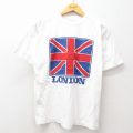 90s 半袖Tシャツ ロンドン ユニオンジャック ホワイト L | 古着