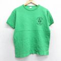 M★古着 半袖 ビンテージ Tシャツ メンズ 70年代 70s マンチェスター 大学 コットン クルーネック 緑 グリーン 25jul11 中古