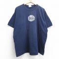 【50%OFF】XL★古着 フィラ FILA 半袖 ビンテージ Tシャツ メンズ 90年代 90s ビッグロゴ 大きいサイズ コットン クルーネック USA製 紺 ネイビー 【spe】 25jul11 中古