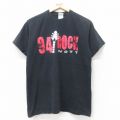 M★古着 半袖 ビンテージ Tシャツ メンズ 00年代 00s 94ROCK WOTT コットン クルーネック 黒 ブラック 25jul11 中古
