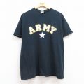 L★古着 半袖 ビンテージ Tシャツ メンズ 00年代 00s ミリタリー アーミー AMRY コットン クルーネック 黒 ブラック 25jul11 中古