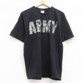 L★古着 半袖 ビンテージ Tシャツ メンズ 00年代 00s ミリタリー アーミー AMRY コットン クルーネック USA製 黒 ブラック 25jul11 中古