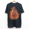 L★古着 半袖 ビンテージ Tシャツ メンズ 00年代 00s 消防士 コットン クルーネック 黒 ブラック 25jul11 中古