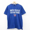 00s 半袖Tシャツ カンザスジェイホークス ブルー L | 古着
