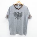 80s 半袖Tシャツ 鳥ハンドペイント グレー L | 古着