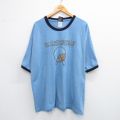 XL★古着 半袖 ビンテージ Tシャツ メンズ 00年代 00s ハムスター 大きいサイズ コットン クルーネック 水色 霜降り リンガー 25jul12 中古