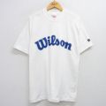 XL★古着 ウィルソン 半袖 ビンテージ Tシャツ メンズ 90年代 90s ビッグロゴ コットン クルーネック USA製 白 ホワイト 25jul12 中古
