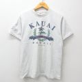 90s 半袖Tシャツ KAUI ヤシの木 グレー M | 古着