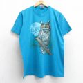 ジャージーズ 80s 半袖Tシャツ フクロウ ライトブルー L | 古着