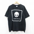 XL★古着 半袖 ビンテージ Tシャツ メンズ 00年代 00s スカル 大きいサイズ コットン クルーネック 黒 ブラック 25jul17 中古
