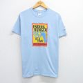 L★古着 半袖 ビンテージ Tシャツ メンズ 00年代 00s WALK コットン クルーネック 薄紺 ネイビー 25jul17 中古