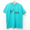 M★古着 ヘインズ Hanes 半袖 ビンテージ Tシャツ メンズ 80年代 80s Final FOUR コットン クルーネック USA製 青緑 25jul18 中古