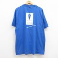 XL★古着 ヘインズ Hanes 半袖 ビンテージ Tシャツ メンズ 00年代 00s アイスクリーム 大きいサイズ コットン クルーネック 青 ブルー 25jul24 中古