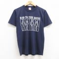 ジャージーズ 00s 半袖Tシャツ BAD両面プリント ネイビー M | 古着