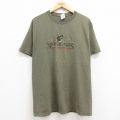 L★古着 半袖 ビンテージ Tシャツ メンズ 00年代 00s ワニ ニューオーリンズ 刺繍 コットン クルーネック 緑 グリーン 25jul24 中古