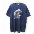 00s 半袖Tシャツ 鳥 ネイビー XL | 古着