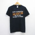 L★古着 半袖 ビンテージ Tシャツ メンズ 00年代 00s NO EXCUSE コットン クルーネック 黒 ブラック 25jul24 中古