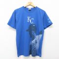 M★古着 半袖 ビンテージ Tシャツ メンズ 00年代 00s MLB カンザスシティロイヤルズ at&t コットン クルーネック 青 ブルー メジャーリーグ ベースボール 野球 25jul19 中古