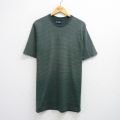 【50%OFF】L★古着 ピューリタン 半袖 ビンテージ Tシャツ メンズ 00年代 00s ロング丈 クルーネック 緑他 グリーン ボーダー 25jul23 中古