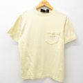L★古着 グレッグノーマン 半袖 Tシャツ メンズ 胸ポケット付き コットン クルーネック 薄黄 イエロー 25jul23 中古