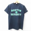 M★古着 チャンピオン champion 半袖 ビンテージ Tシャツ メンズ 00年代 00s ボストン クルーネック 黒 ブラック 25jul23 中古