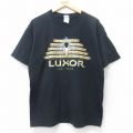 L★古着 半袖 ビンテージ Tシャツ メンズ 00年代 00s LUXOR ラスベガス コットン クルーネック 黒 ブラック 25jul25 中古
