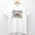 L★古着 オニータ ONEITA 半袖 ビンテージ Tシャツ メンズ 90年代 90s シアトル コットン クルーネック 白 ホワイト 25jul25 中古