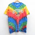 L★古着 半袖 ビンテージ Tシャツ メンズ 00年代 00s ゲティスバーグ コットン クルーネック 赤他 レッド タイダイ 25jul25 中古