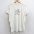 80s 半袖Tシャツ メッセージ 生成り ベージュ XL | 古着
