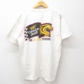XL★古着 半袖 ビンテージ Tシャツ メンズ 00年代 00s ドンプリュドム レーシング ミラービール 胸ポケット付き 大きいサイズ クルーネック 白 ホワイト 25jul26 中古