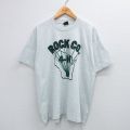 XL★古着 フルーツオブザルーム 半袖 ビンテージ Tシャツ メンズ 90年代 90s ROCK CO クルーネック USA製 薄グレー 霜降り 【spe】 25jul26 中古