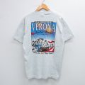 L★古着 フルーツオブザルーム 半袖 ビンテージ Tシャツ メンズ 00年代 00s ヴェローナ 遊園地 クルーネック 薄グレー 霜降り 25jul26 中古