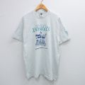 XL★古着 フルーツオブザルーム 半袖 ビンテージ Tシャツ メンズ 90年代 90s 犬 企業広告 クルーネック 薄グレー 霜降り 25jul26 中古
