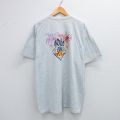 XL★古着 フルーツオブザルーム 半袖 ビンテージ Tシャツ メンズ 00年代 00s 花火 消防士 大きいサイズ クルーネック 薄グレー 霜降り 25jul26 中古